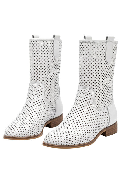 Barinoska Women's Laser Cut Perforated Suede Cowboy Boots Summer Spring Comfo...