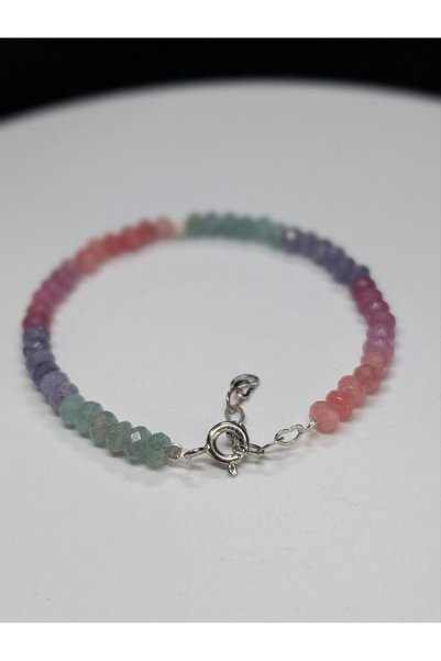 PIETRICELE Brățară din jad și argint 925, 4mm, 16cm+3
