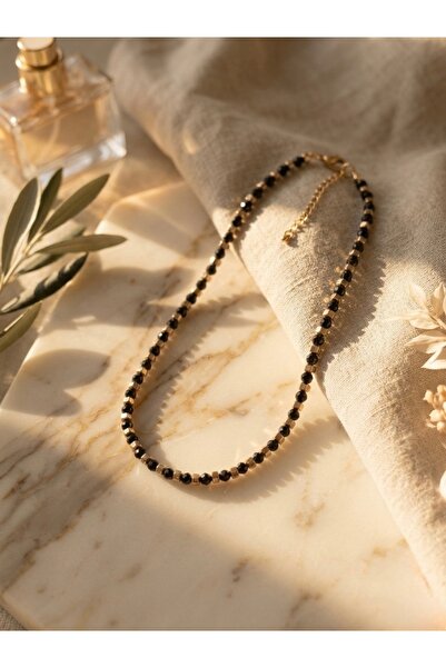 Meneva Aksesuar Star Stone Natural Stone Gold Color Steel Combination Necklace
