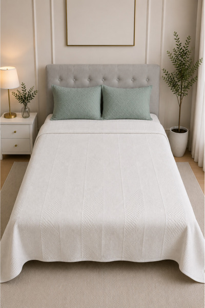 Çeyiz Diyarı Nova Pano 220x230 cm Cremă de lux Pique pentru pat dublu