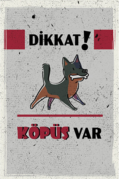 tpkitapevi Retro Vintage 5 mm Ahşap Üzerine Dikkat Köpüş Var Temalı Poster Tablo 20X30 cm