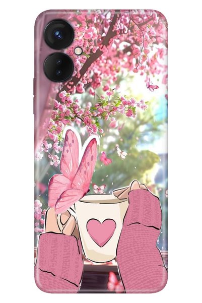 omix X5 ile Uyumlu Kılıf Coffee Temalı Desenli Darbe Emici Silikon