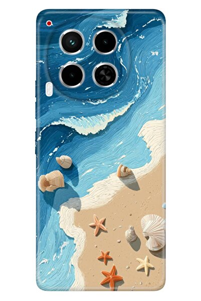 TECNO Camon 30 (CL6) Kılıf Sahil Şeridi Temalı Desenli Darbe Emici Silikon