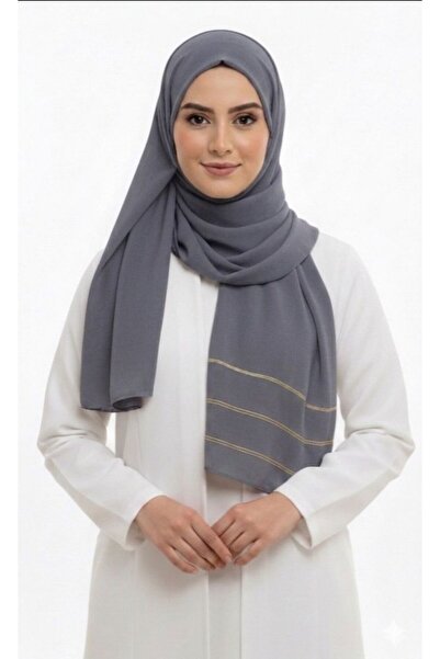 Veil Designer طرحه بوال قماش ياباني طبقتين تحديد ذهبي علي الطرفين لاستخدام ال...