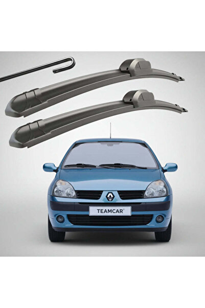 TEAMCAR Σετ 2 Επίπεδων Υαλοκαθαριστήρων Παρμπρίζ Ειδικά για Renault Clio 2, T...