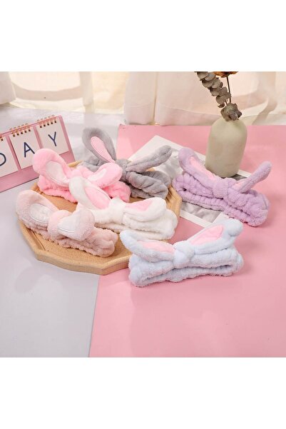 Markasız ucuz Fiyonklu Tavşan Kulaklı Peluş Saç Bandı