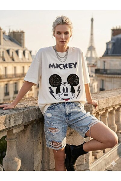 DENİKK Trend Custom Design Digital Stone Print Oversize Short Sleeve T-Shirt-...