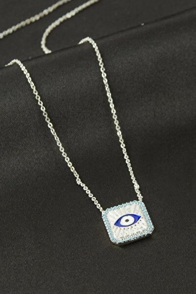 lowell home Square Eye Zircon Stone Necklace
