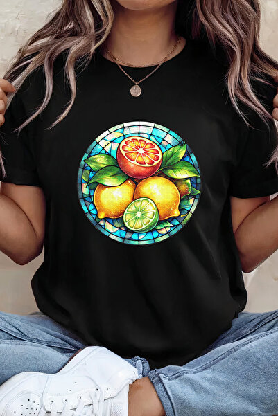 Sarah's Boutique Women's T-shirt – 100% cotton – Stained Citrus