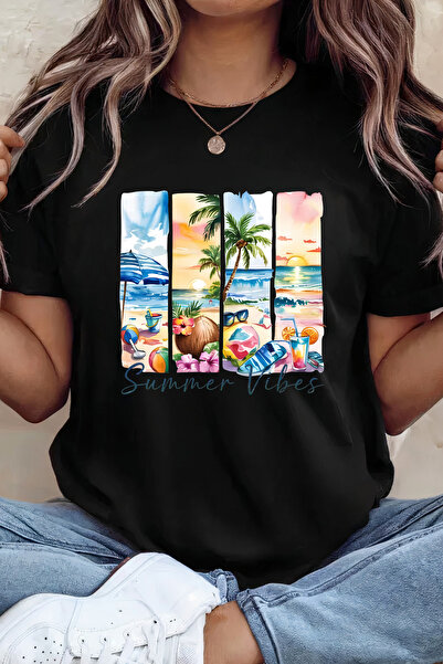 Sarah's Boutique Women's T-shirt – 100% cotton – Watercolor Beach