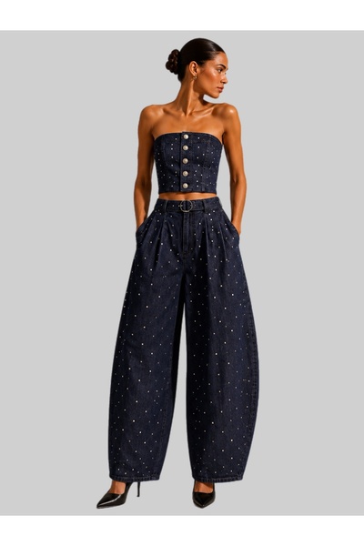 Rocky girl Taş işemeli barrel kesim jean