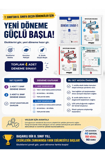 SİNAN KUZUCU YAYINLARI 7. Sınıftan 8. Sınıfa Geçiş Yaz Tatili Hazırlık Seti |...