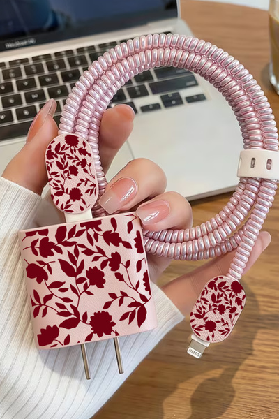 WANNA PROTECT iPhone 18W/20W/25W Deri Görünümlü Şarj Aleti Koruyucu Şarj Kabl...