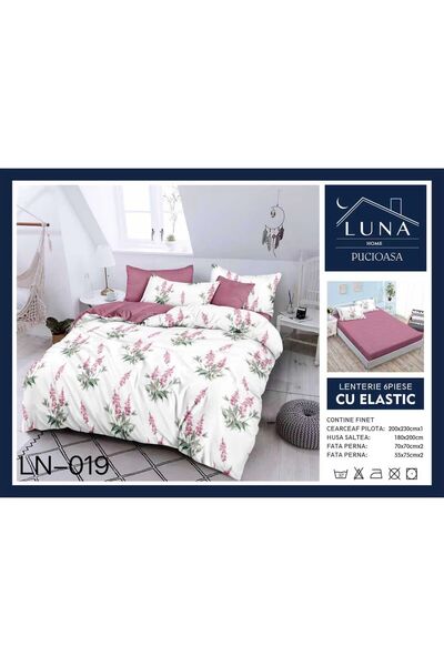 Pucioasa Finet type Duvet Cover Set 6 pieces, Floral Print, double bed, 2 people