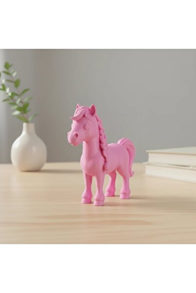 OEM Figurină Cal cu Coamă Împletită Decor Jucărie Mică Plastic 15 mm