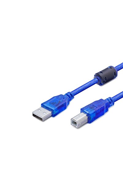 evimdeyokyok USB Printer Cable 3 m - Transparent Blue Hdx7502