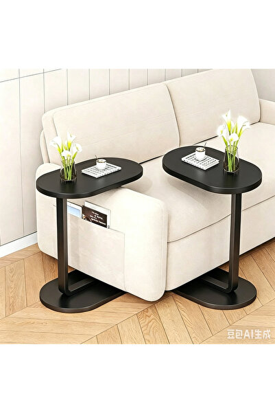 Snooe 2Pieces Coffee table round table living room bedroom,sofa side table,Wo...