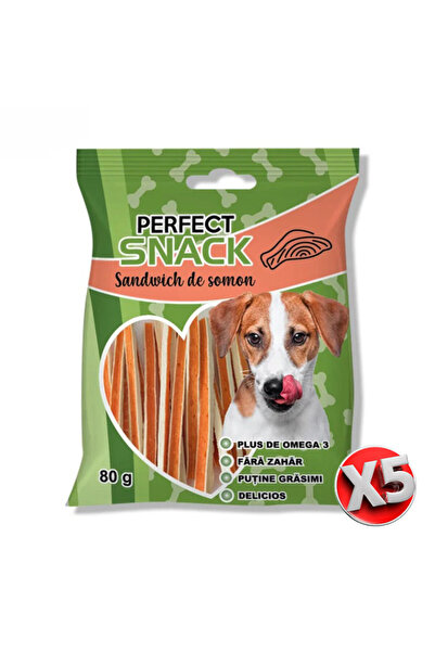 Perfect Snack Pachet 5 buc - Sandwich de somon, recompense caini 80g
