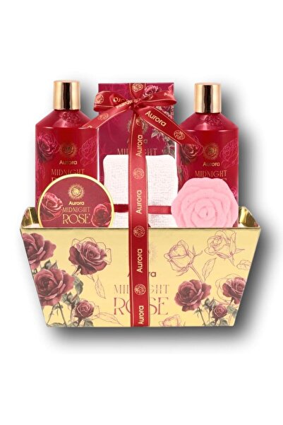 Aurora Luxury gift basket, Midnight Rose model, containing a selection of ros...