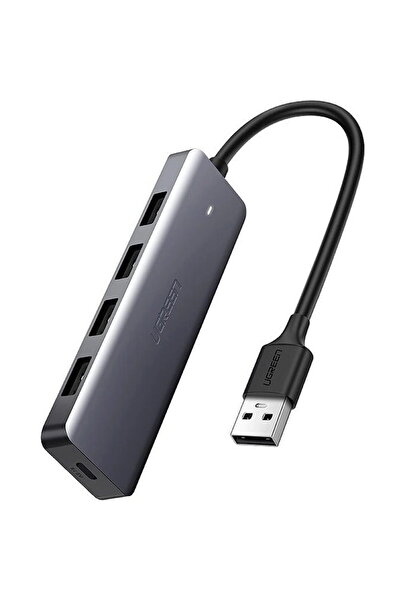 Ugreen Hub multiport 4-in-1, cu USB 3.2 la 4 XUSB3.2,1X TypeC, Gri