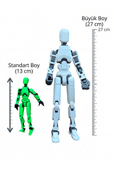 Atılgan 3D Dummy Figür 27 cm Büyük Boy Hareketli Eklemli Pozlanabilir Robot M...