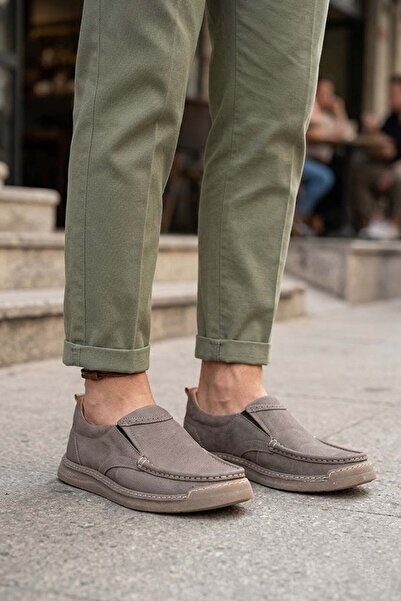 Ayakkabı Fuarı Elit Erl62400 Men's Genuine Leather Casual Shoes Sand
