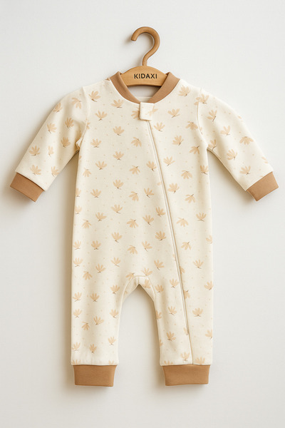 Kidaxi Printed Girls' Organic Jumpsuit Without Booties