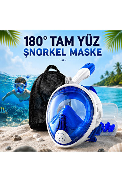 Genel Markalar Tam Yüz Şnorkel Maske 180° Panoramik Deniz Gözlüğü S-M, L-XL B...