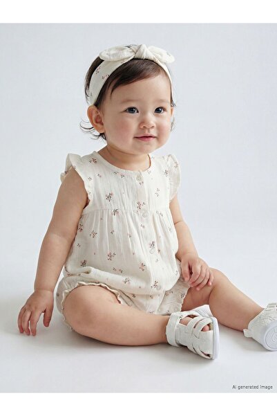 LC Waikiki Floral Baby Girl Romper and Headband