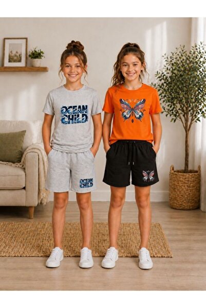 cm buseyiz Busekids Girl's Printed Shorts 2-Piece Set |   4 Piece Casual Comb...
