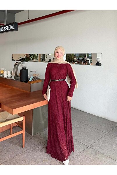 feiruz Premium Kemerli Dantel Elbise