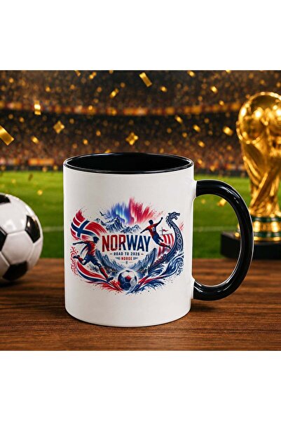 Bk Gift كأس أسود بتصميم كأس العالم 2026 بتصميم مشجعي النرويج