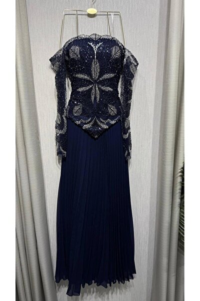 Mar style Women's Off Shoulder Embroidered Tulle Brown Luxury Dress
