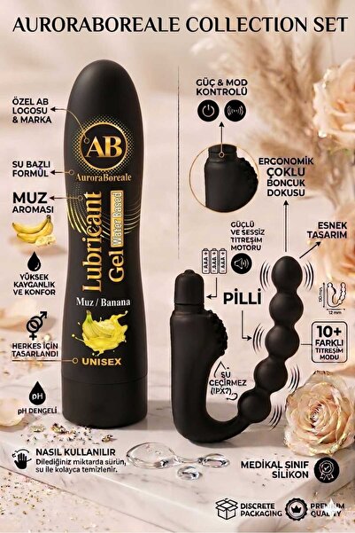 AuroraBoreale Premium 125 ML Muzlu Kayganlaştırıcı Jel 10 Titreşim Modlu Boğu...