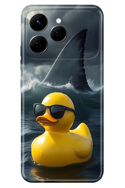 TECNO Spark 40 4G Kılıf Ördeğe Vız Gelmiş Temalı Desenli Darbe Emici Silikon