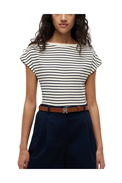 Tommy Hilfiger Γυναικείο T-shirt Εκρού WW0WW50942-0AD