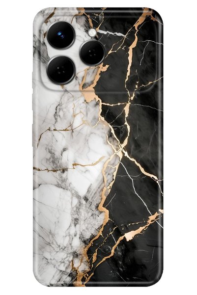 TECNO Spark 40 4G Kılıf Batı Mermer Temalı Desenli Darbe Emici Silikon