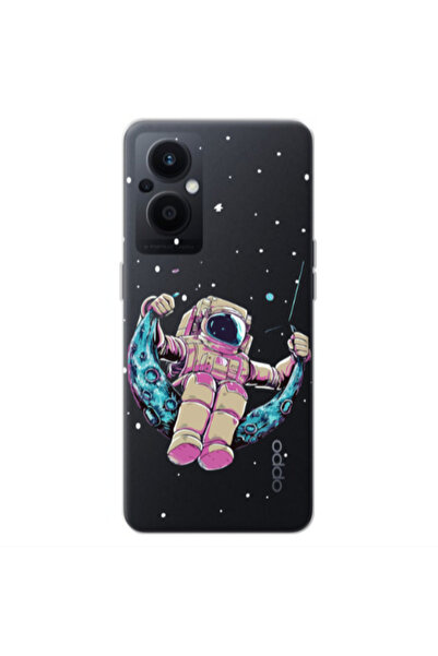 Other Oppo Reno 7 Lite Astronaut swinging on the moon Transparent Silicone TP...