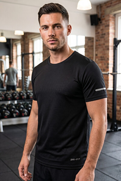 GENIUS STORE Erkek Spor Tişört Hızlı Kuruyan Nefes Alabilen Polyester Kumaş F...