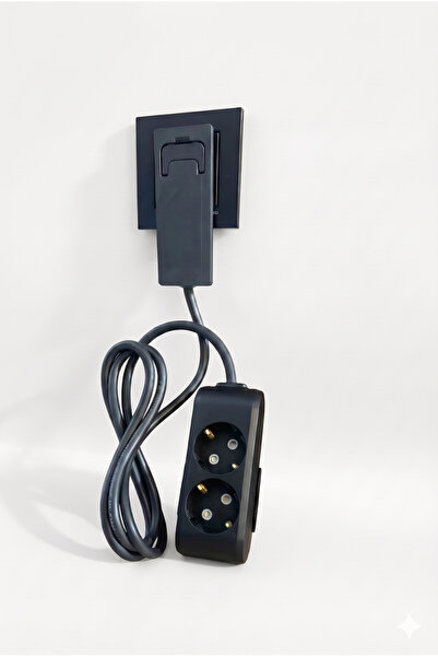 Gündüz Elektromarket Ultra İnce Fişli Grup Priz 2’li (1 M)dar Alanlar İçin Şı...