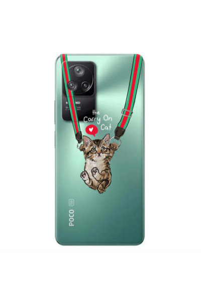 Other Xiaomi Poco F4 Swinging cat Transparent Silicone TPU Θήκη