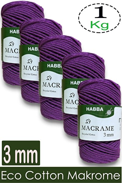 habba respect 1 Kilo Habba Cotton Macrame 3 mm - (Pack of 5) - 202