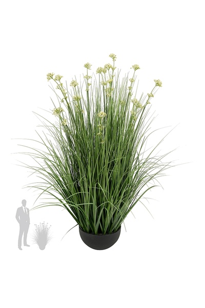 Roberto Rossi Iarba artificiala Onion 100 cm cu 18 flori de praz albe