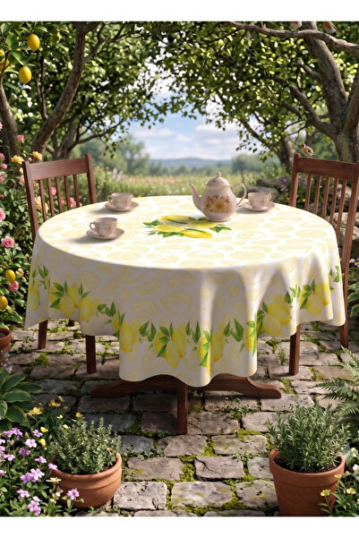nunuteks evinizi renklendirin Floral Patterned Round Tablecloth |   Stain-Res...