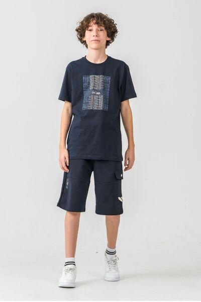 Yağmur Giyim Mışıl New York City Printed Pocket Shorts Boys' Short Sleeve Set...