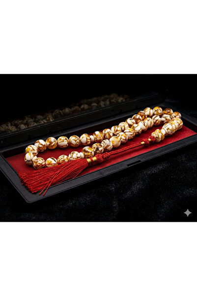 SH Free amber rosary mixed with ivory