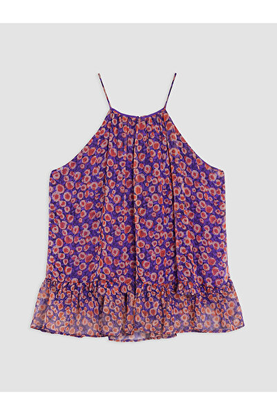 LC Waikiki TexX Store Kalitesi Halter Yaka Desenli Fırfırlı Bluz