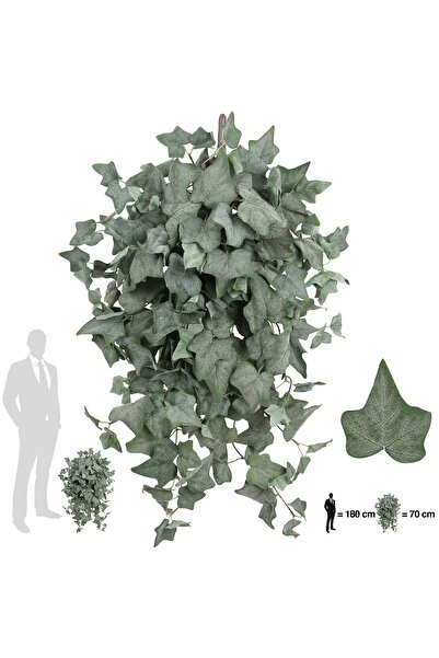 Roberto Rossi Iedera artificiala catifelata H70 cm cu 202 frunze verde inchis