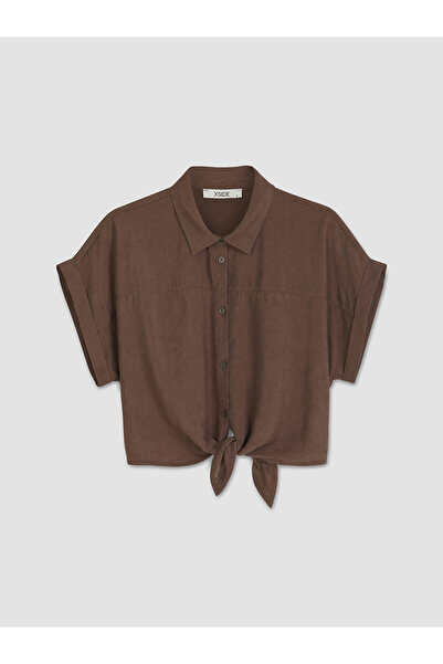 LC Waikiki Nevavm Crop Modal Blended Women's Shirt with a Difference