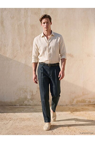 LC Waikiki Southblue Standard Fit Pleated Men's Trousers